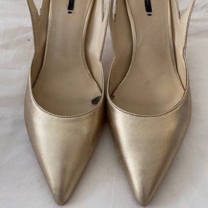 ZARA GOLD POINT STRAP HEEL
